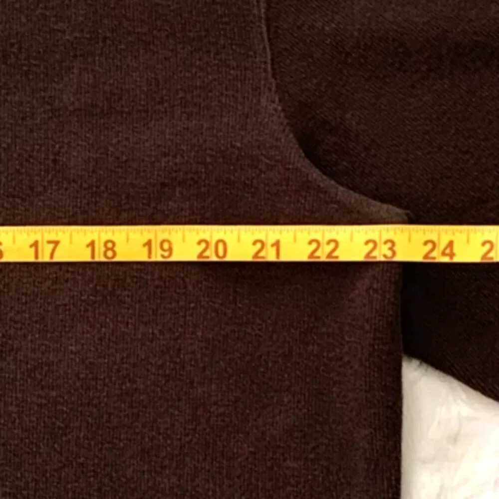 Chaps Brown L Men's Pull Over Quarter 3 Button Mock Neck Cotton‎